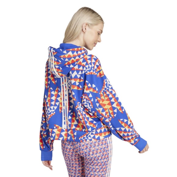 FARM Rio Tops - FARM RIO x Adidas track hoodie boblue oversized fit